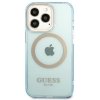 Guess GUHMP13LHTCMB iPhone 13 Pro / 13 6,1 niebieski/blue hard case Gold Outline Translucent MagSafe